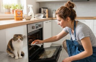 女性將食材放入烤箱中 / Woman putting food into an oven